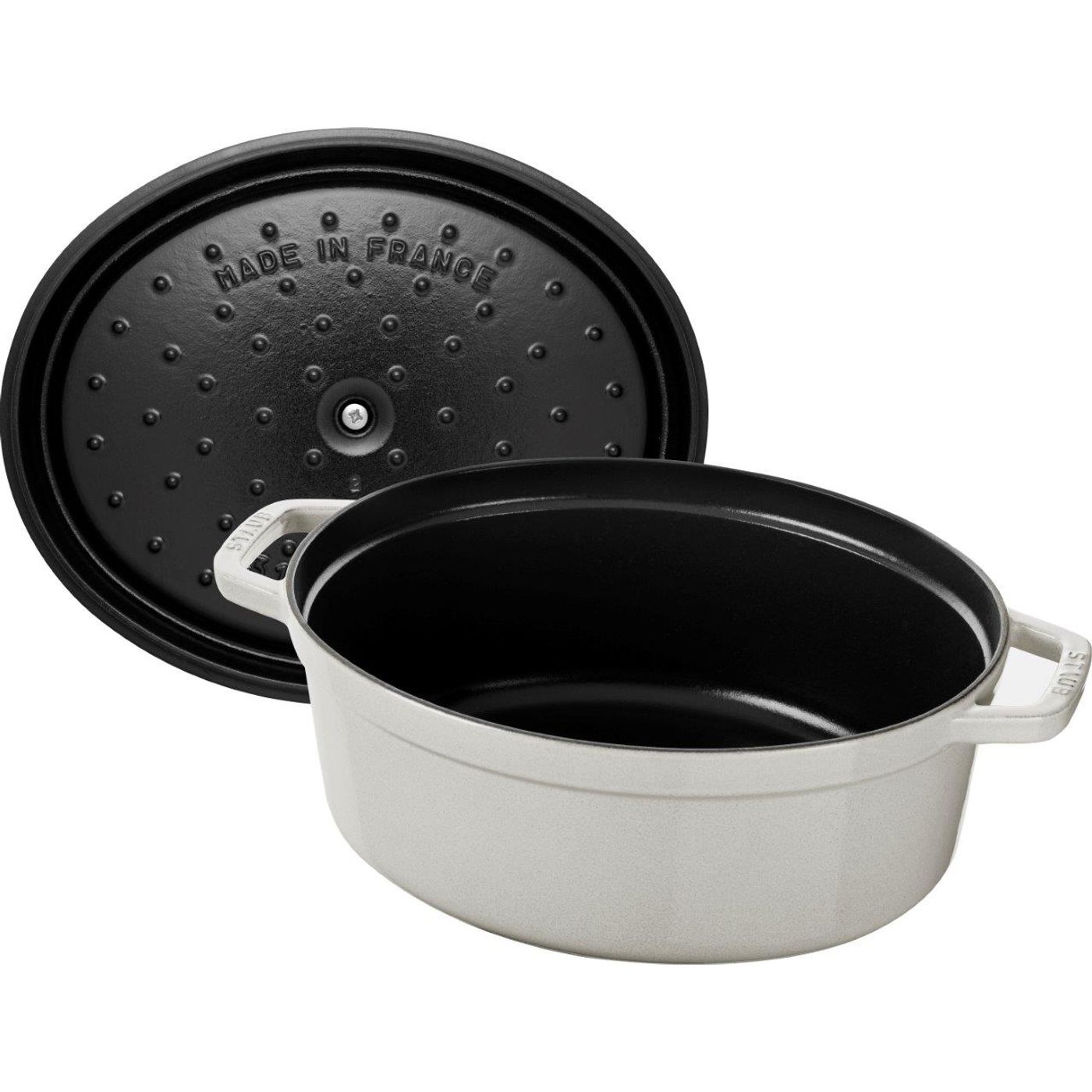 Cocotte en fonte ovale Truffe blanche 37 cm